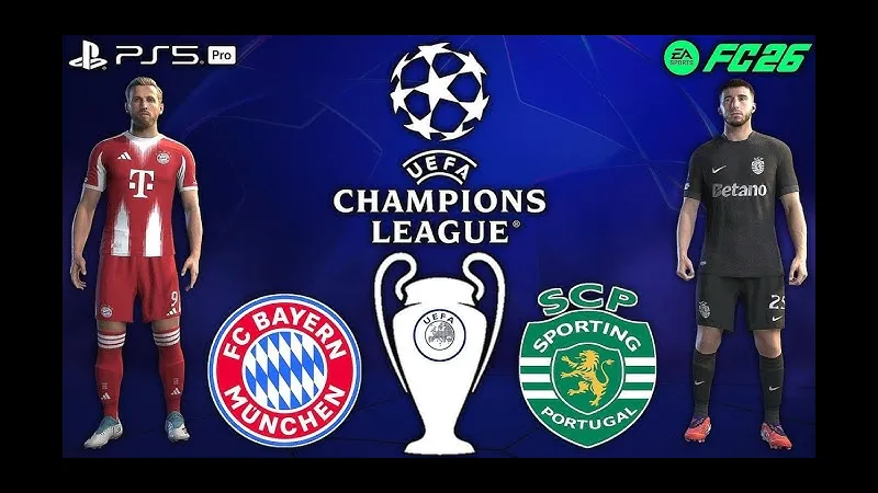 Cầu thủ của Bayern Munich vượt qua cầu thủ của Sporting CP trên sân cỏ Cầu thủ của Bayern Munich vượt qua cầu thủ của Sporting CP trên sân cỏ
